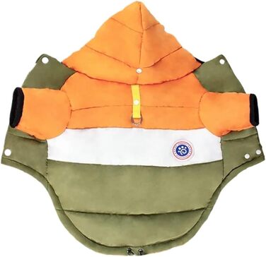 Зимова куртка для собак, бавовна, теплий одяг для домашніх тварин, курточка для цуценят та собак середніх та маленьких порід, котів, чихуахуа, бульдога, мальтійця (колір: помаранчевий, розмір: M)