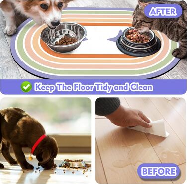 Підстилка для миски для собак та котів METEOROCK, 71x43 см, вбираюча, легко миється, фіолетовий зірка