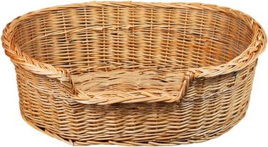 Плетене ліжко для собак та котів з ротангу, 43x28x10/14 см, без подушки