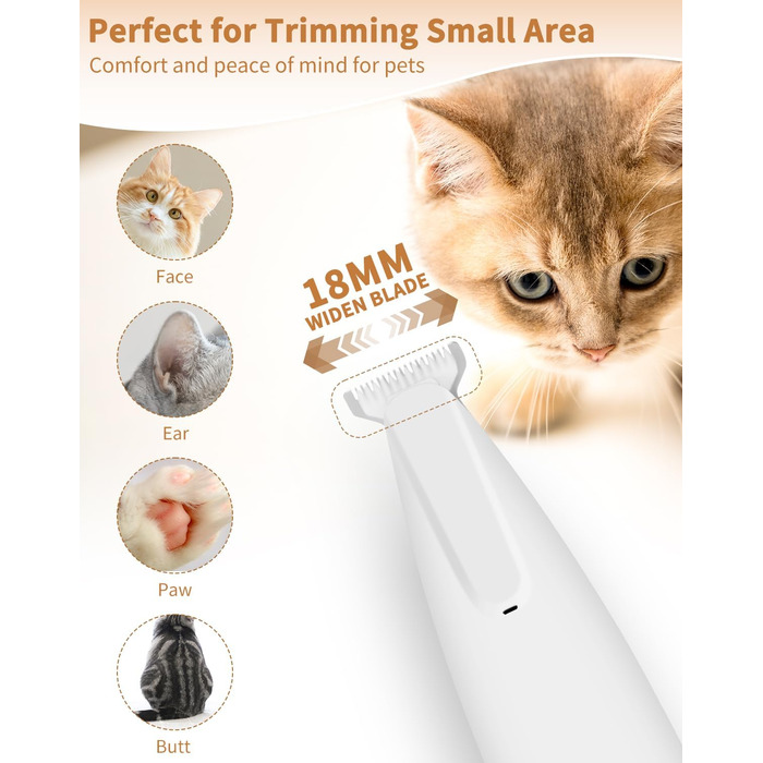 Професійний триммер для собак та котів PawTrim Pro: безшумний, акумуляторний, з LED-підсвічуванням, вологостійкий, бездротовий. Ідеально для обрізки подушечок лап, зони навколо очей.