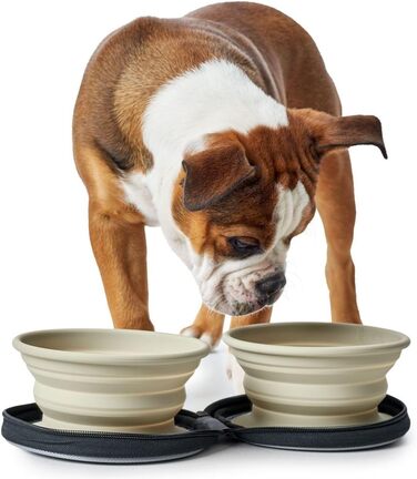 Силіконовий миска Hunter з кишенькою, 750 мл, світло-коричневий