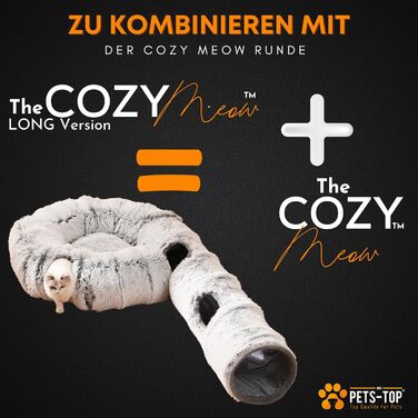 Туннель для котів XXL PETS-TOP – великий тунель для котів – шуршачий тунель – інтерактивна іграшка для котів – з м'якого плюшу