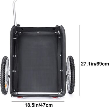 Складаний вантажний причіп для велосипеда: кемпінг, відпочинок, для собак, з відбивачами, легко кріпиться, блакитний