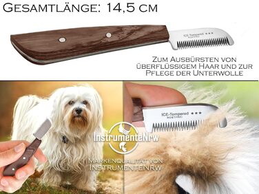 Набір для грумінгу собак та котів: триммер, гребінець, ножиці. З тонкими та грубими зубцями, нержавіюча сталь