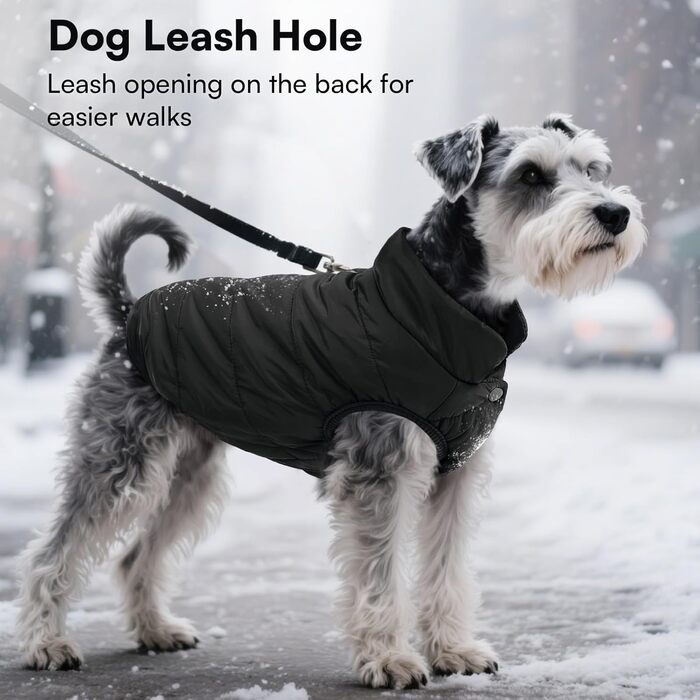 Зимовий теплий водонепроникний одяг для собак - тепла флісова куртка для малих порід (М, чорний)
