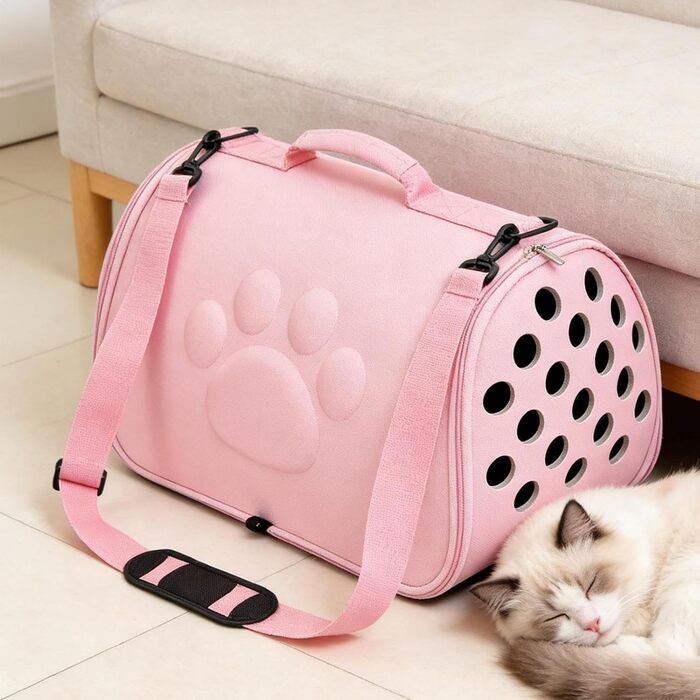 Сумка для тварин Katzen Reisetasche Рожева, L | Сумка-переноска для кота, собак, подорожей, міста