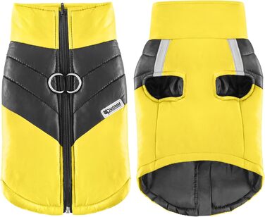 Теплий зимовий одяг для собак Idepet: водонепроникна куртка для маленьких, середніх та великих собак, жовта