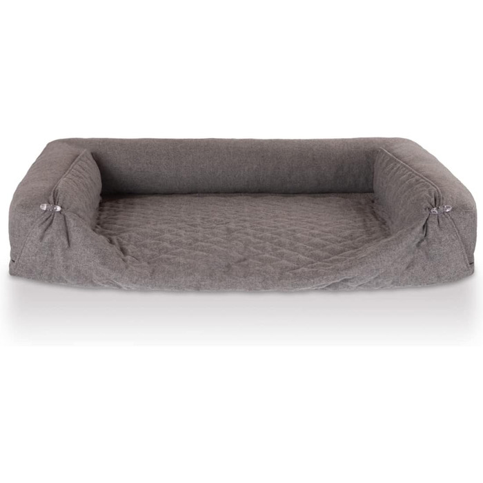 Ортопедичне собаче ліжко Knuffelwuff Yona M-L, 86 x 55 см, сіре - м'яке ліжко для собак великих, середніх та маленьких порід, миється