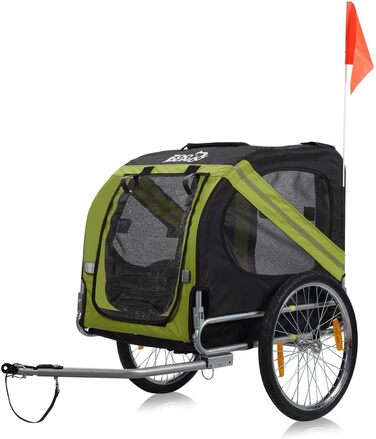 Причіп для велосипеда Zoomundo для собак, червоно-чорний, з металевим каркасом (зелений)