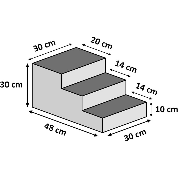 Сходинка для собак та котів 30 см | 3 сходинки | М'який плюшевий чохол | Бежевий колір | Для дому та автомобіля
