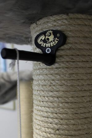 Драбина-стійка для котів CLEVERCAT XXL з довгою сизалевою колоною та окремою зоною для шліфування кігтів, обтягнута міцним сизалевим матеріалом, доступна у багатьох кольорах, Made in Germany