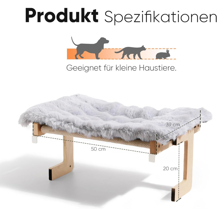 Котяча гамак FUKUMARU для вікна та підлоги, міцна конструкція, легко збирається (Сірий з м'яким подушкою)