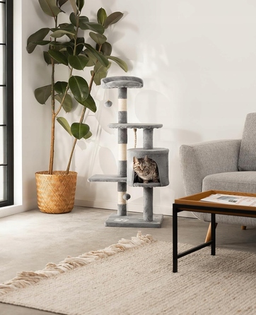 Високий когтеточка-комплекс із лежаком, стовп для дряпання 101-160 см