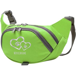 Персоналізована сумка для ласощів для собак з іменами та декором | Сумка для тренувань собак (Зелений/Блакитний)