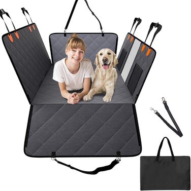 Захисна ковдра для собак VEVOR на заднє сидіння авто, 137x61 см, до 180 кг, з жорсткою основою, сітчастим вікном та кишенею для зберігання