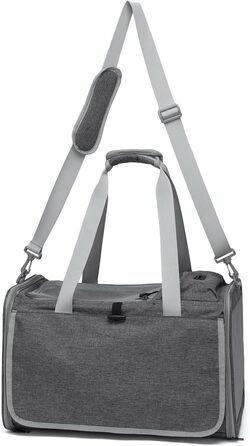 Транспортна сумка для котів та собак до 8 кг, сірого кольору. Зручна, дихаюча, з ремінєм через плече та надійними застібками. Ідеально для подорожей, ветеринара, авто та літака.