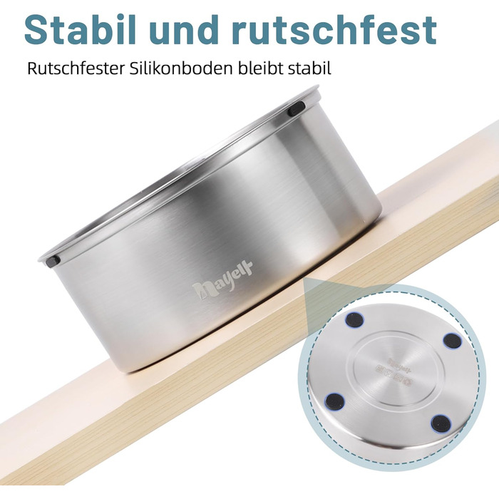 Нержавійна миска для води для собак Nayelf, 1л, анти-салю, не слизька, не протікає, для маленьких та середніх собак