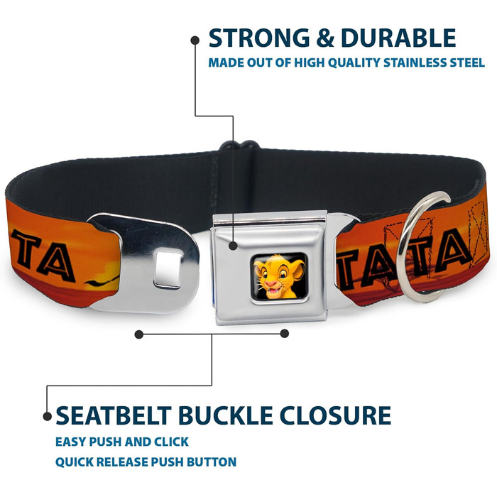 Buckle Down DYAC Simba2 нашийник для собак, застібка, міцний