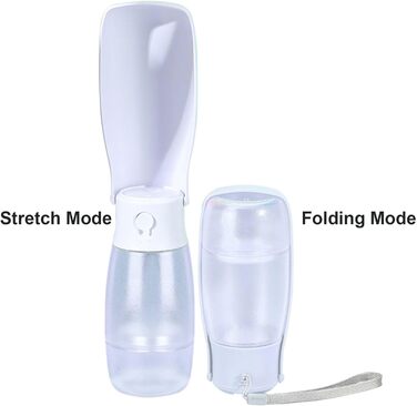 Складана пляшка для води для собак та інших тварин 340 мл з контейнером для корму, 2-в-1, білий/опільний сад