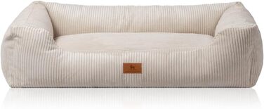 Лежак для собак Knuffelwuff Olivia XL 105x75 см, бежевий, кордовий матеріал, знімний чохол, для великих, середніх і малих собак, праний