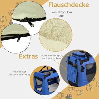 Складана переносна сумка-переноска для собак та котів Petigi (S, 50 x 35 x 36 см, блакитна)