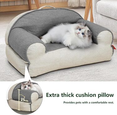 Крісло-лежанка для собак та котів середнього розміру, знімне та миється, м'яке та зручне, з антиковзною основою, 50,8 x 38,1 x 20,3 см