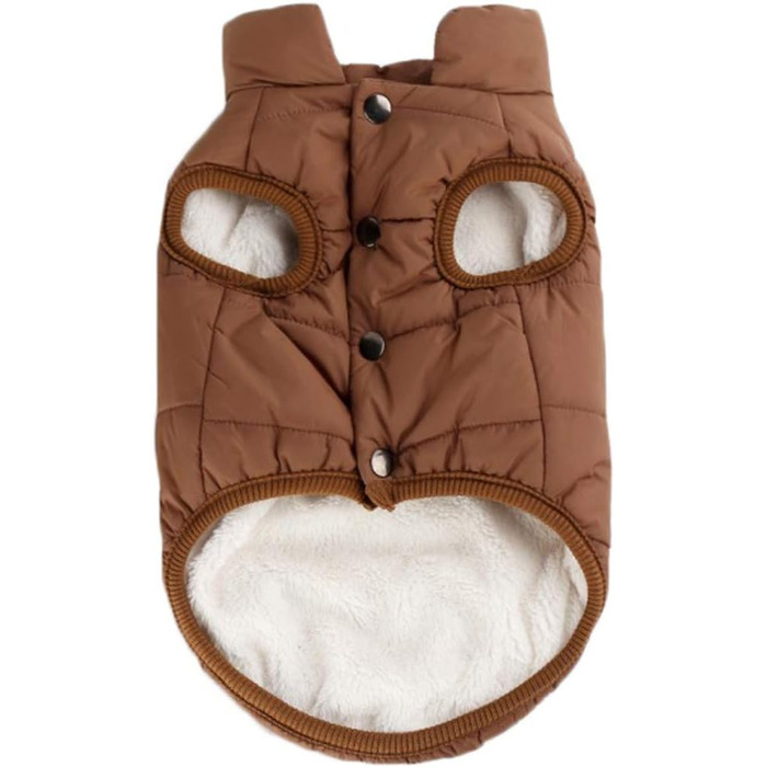 Теплий зимовий жилет для собак з флісовою підкладкою, кавового кольору, 3XL (90 см)