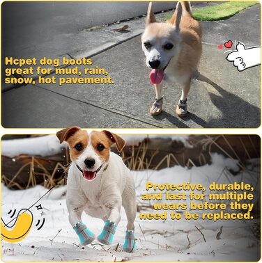 Чоботи для собак Hcpet: дихаючі, з світловідбиваючими ремінцями, антиковзні, для маленьких собак, 4 шт., оливковий (розмір 1, блакитне озеро)