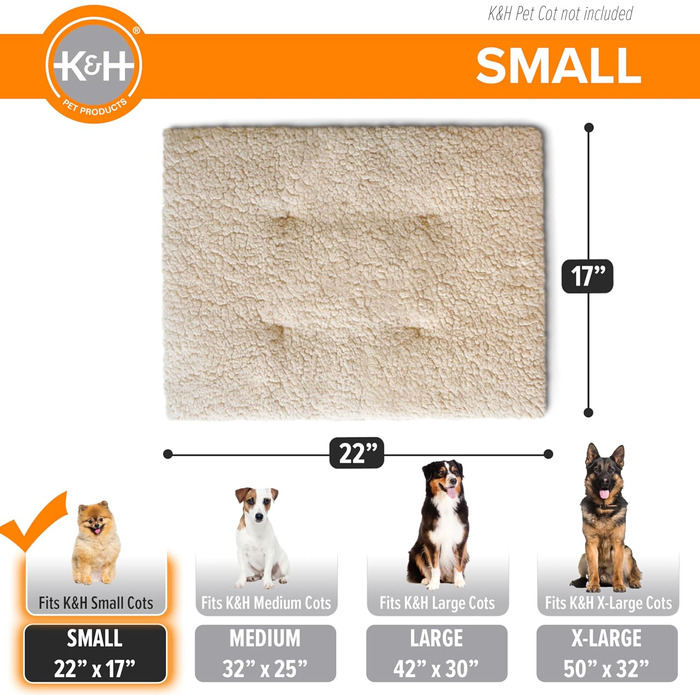 Підстилка для собачого ліжка K&H Pet Products, розмір S, 55.9 x 56 x 43 x 5 см, перероблювана коробка