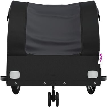 Причіп для велосипеда, причіп для собак, вантажний причіп, чорний, 30 кг, сталь, компактна упаковка, проста збірка