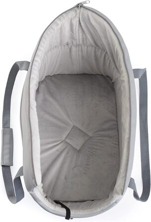 Сумка-переноска для собак та котів | Шкіряна сумка-переноска з гумкою та карабіном | до 15 кг | Шкіра | Розмір L | Сірий колір (42 x 29 x 33 см)