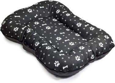 Водонепроникне лежанка для собак, лежанка-матрац з Codura, великі породи, чорний колір з білим візерунком, розмір XL (105 x 85 см)