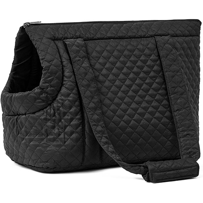 Сумка-переноска для тварин, бавовняна сумка для маленьких собак, легка зимова переноска, для власників собак, сумочка для котів, цуценят, кошенят (Чорна)