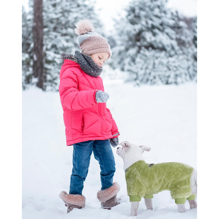 Піжама для собак, теплий зимовий светр, м'який велюр, для цуценят та собак середніх розмірів, котів, великих, зелений