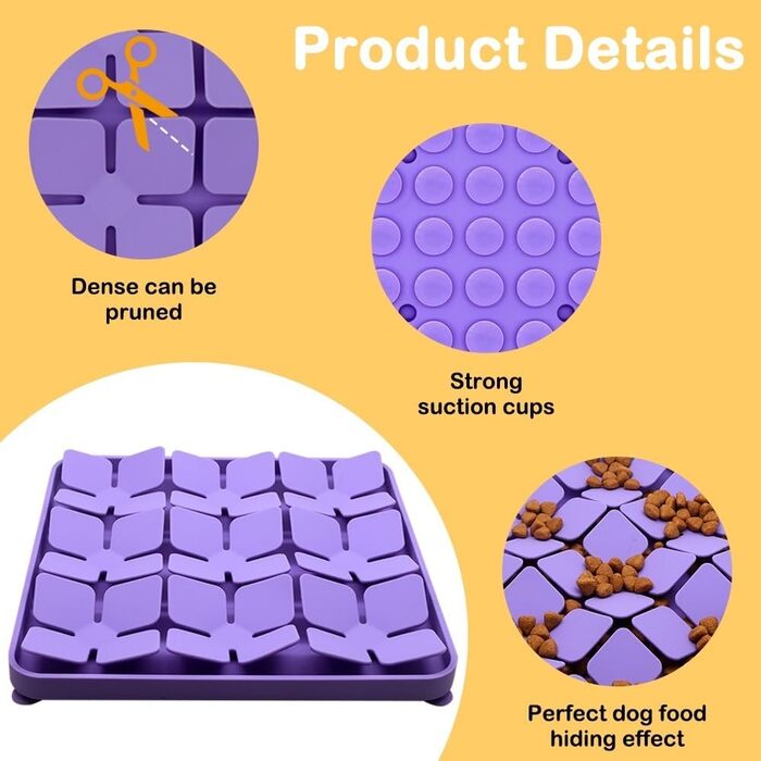Килимок для годування собак Leckmatte, силіконовий килимок-головоломка для повільного годування собак та котів, з присосками, сірий