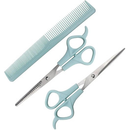Професійний набір ножиць для грумінгу собак: 2 в 1 (прорізуюча та пряма), 17 см, з нержавіючої сталі, для собак, котів та інших домашніх тварин