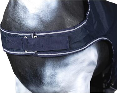 Деки для коней Marengos Comfort: водонепроникна, дихаюча, з флісовою підкладкою та еластичними перехресними ременями, 145 см, колір морський