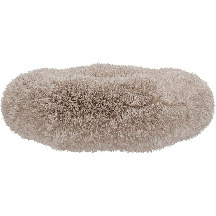 Лягу для собак Benno® BALU 70x70x16 см, пухнасте гніздо, бежевий, з іграшкою, антиковзаюче дно