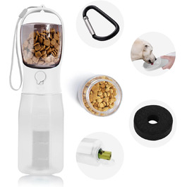 Водяна пляшка для собак на ходу, 600мл + 100мл корму, 5 шт. | Переносна пляшка для собак, поїлка для собак у подорожах