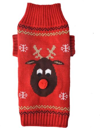 Стильний зимовий светр для собак на Новий рік з оленем (XXL, червоний)