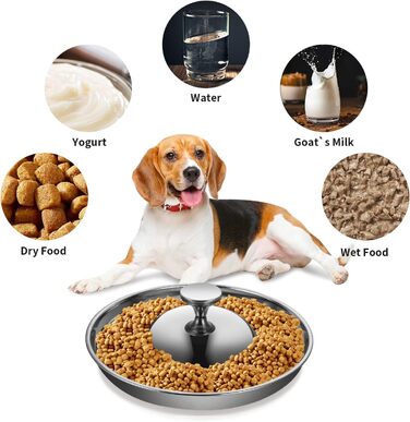 Набір з 2 мисок для цуценят та собак з нержавіючої сталі. Миски для корму та води, повільне годування, відлучення, для маленьких собак та котів