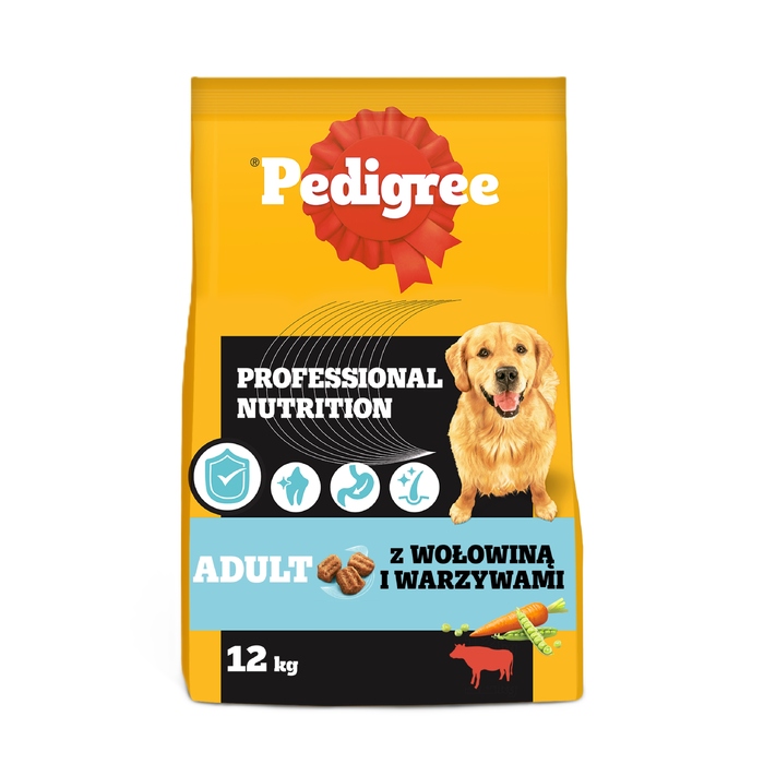 Сухий корм для дорослих собак PEDIGREE з яловичиною та овочами, 12 кг
