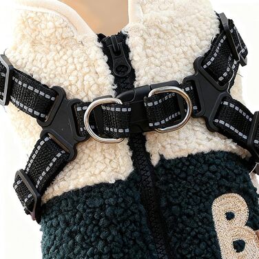 Теплий зимовий нашийник для собак з флісовою підкладкою - нашийник для цуценят з отвором для шлейки - для маленьких та середніх собак, осінь, прогулянки, зелено-білий