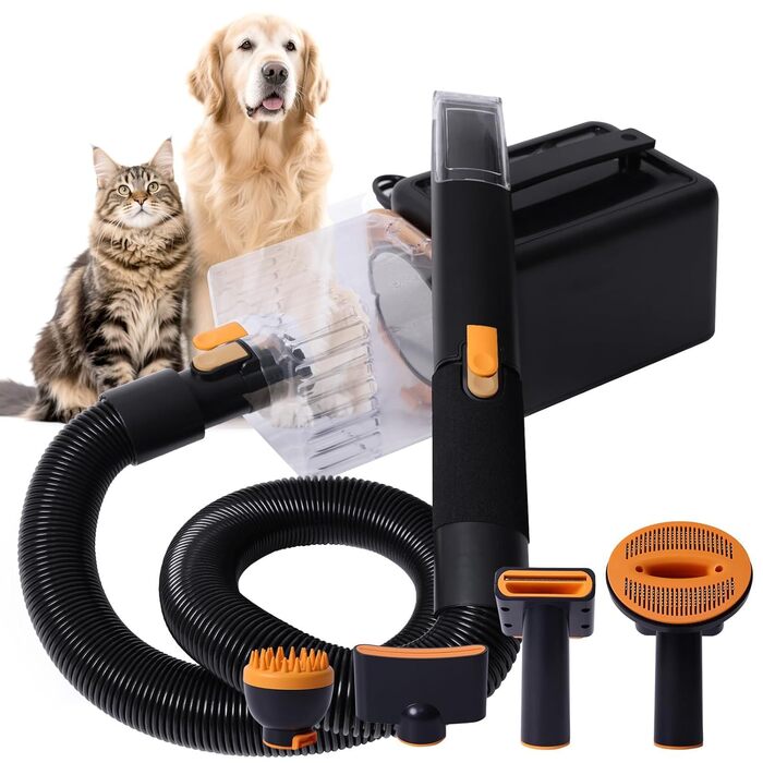 Фен для собак Kanonen-Stil, білий, 2400W, регулювання швидкості та температури, LYCSJDPWH-DE (7 в 1: сушка, пилосос, стрижка)