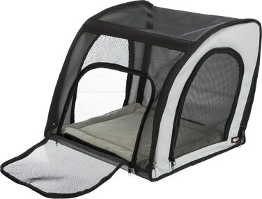 Автокрісло для собак Trixie, 44×37×40 см, сіре/чорне