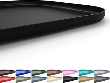 Силіконовий килимок для корму домашніх тварин з піднятим бордюром, миски для собак та котів, килимок-підставка для годівниці з високим бордюром, водовідштовхувальний, гумовий, 24x16x0,8 см (24 x 16 x 0.8 дюймів, чорний)