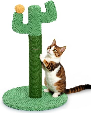 Когтеточка для котів Happy & Polly Кактус, джутова, 50 см, міцна основа, для кошенят і дорослих, зелена