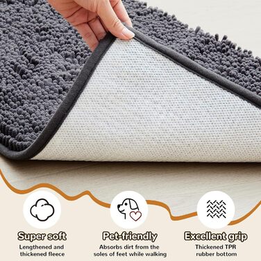 Килимок для собак з мікрофібри: швидковисихаючий, антиковзкий, для дому та вулиці, сірий