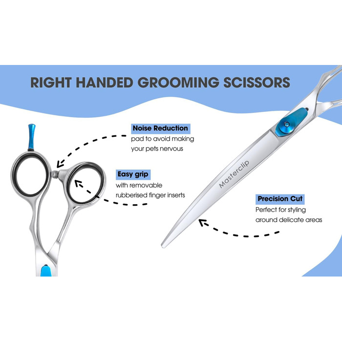Професійна вигнута ножиця Masterclip Essentials для перукарів (19,1 см), нержавіюча сталь, для правшів