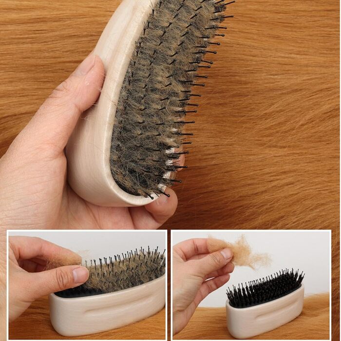 Щітка для котів від випадання шерсті - догляд за шерстю, проти випадання шерсті для котів, цуценят та собак з довгою шерстю - догляд за домашніми тваринами для дому, вулиці та купання, білий колір